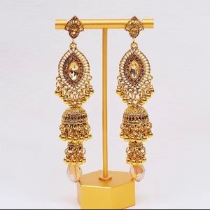 Retro Crystal Water Drop Bell Tassel Earrings For Women Party Accessories